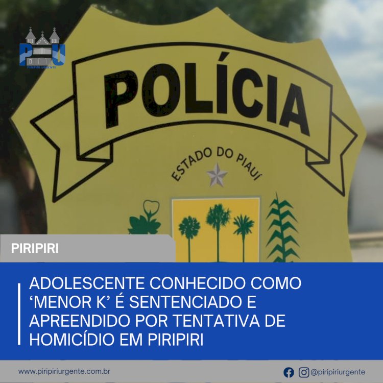 Adolescente conhecido como ‘Menor K’ é sentenciado e apreendido por tentativa de homicídio em Piripiri