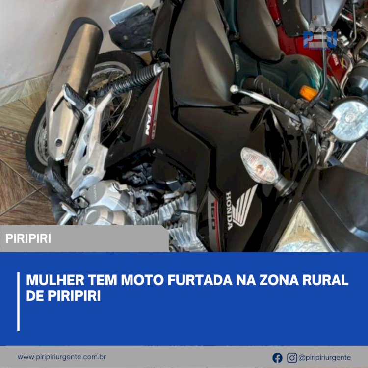 Mulher tem moto furtada na zona rural de Piripiri