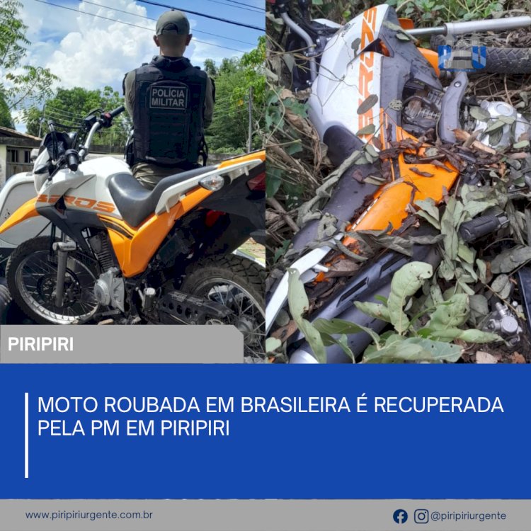 Moto roubada em Brasileira é recuperada pela PM em Piripiri